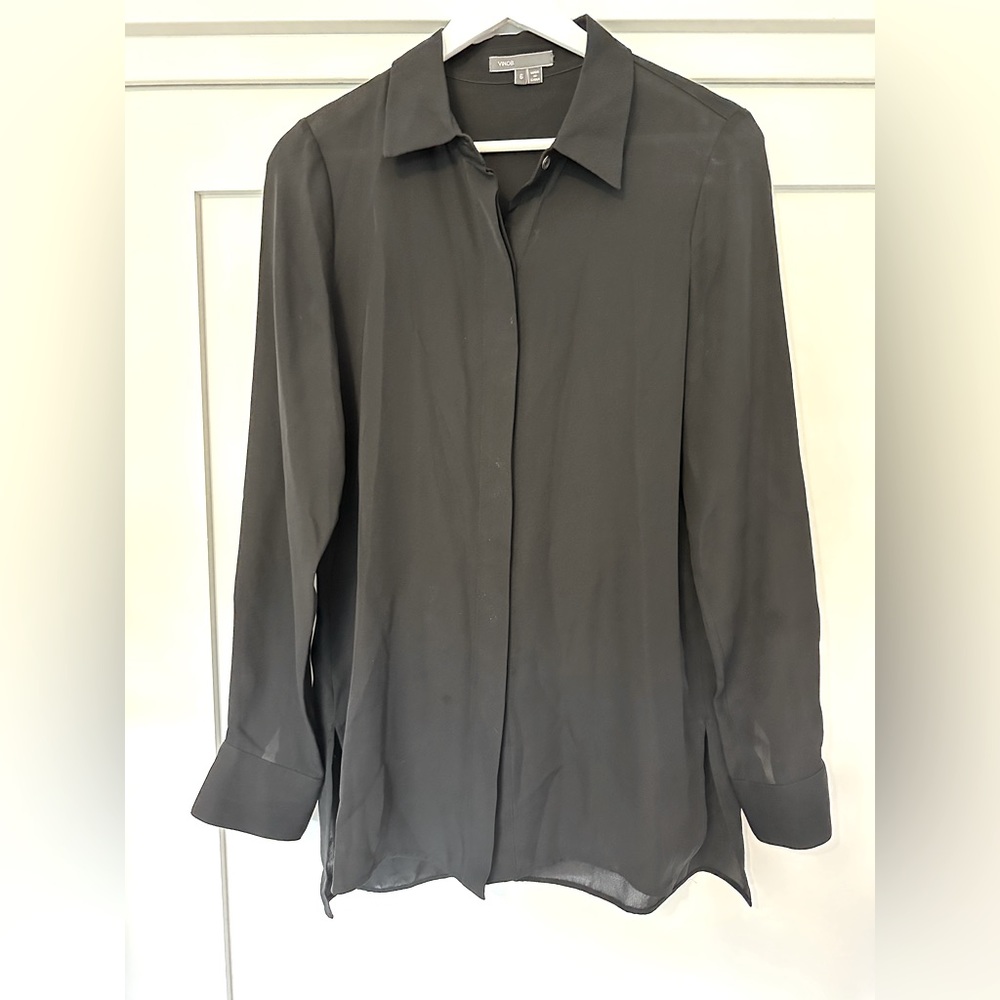 Vince Silk Button Down Shirt